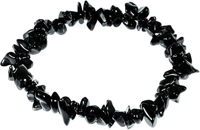 Black Tourmaline Chip Bracelet Crystal Healing Bracelet for Men & Women healing stone bracelet