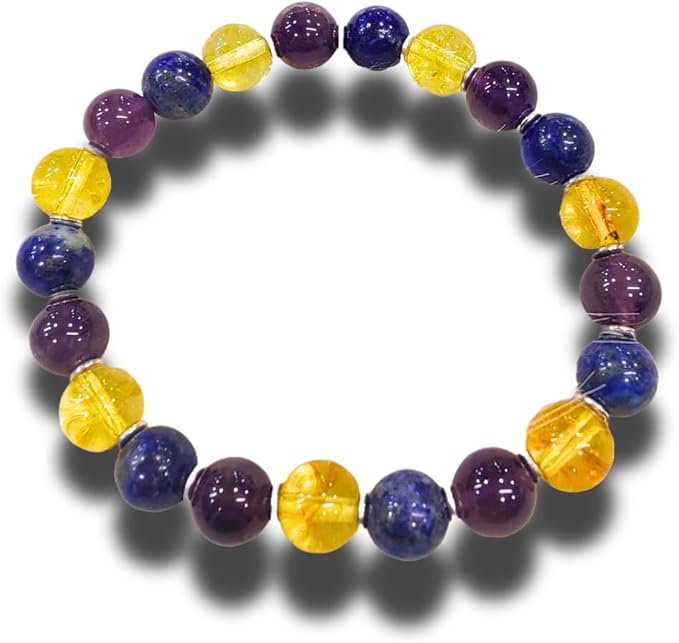 Scorpio Crystal Bracelet - Citrine, Amethyst, Lapiz Lasuli Multistone Healing Crystal Bracelet for men women spiritual bracelet healing stone bracelet