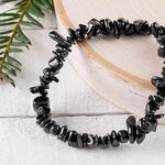 Black Tourmaline Chip Bracelet Crystal Healing Bracelet for Men & Women healing stone bracelet