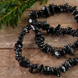 Black Tourmaline Chip Bracelet Crystal Healing Bracelet for Men & Women healing stone bracelet