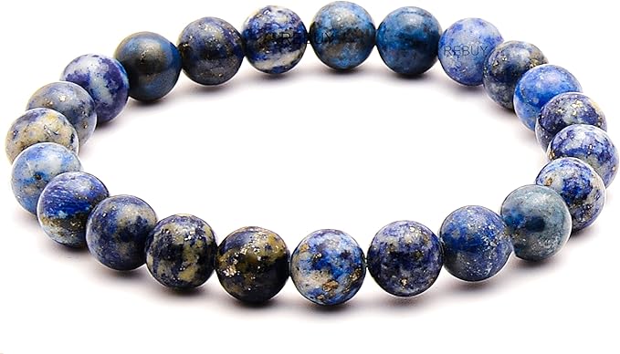 Lazuli Bracelet Natural Crystal Healing Stone Bracelet Gemstone Jewelry Bracelet for Men & Women 