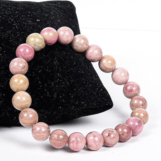 rhodochrosite bracelet rhodochrosite crystal rhodochrosite beads bracelet healing bracelet healing stone womens jewellery natural original certified healing stone bracelet for men women