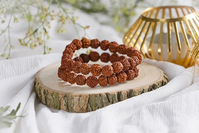 5 mukhi rudraksha bracelet 10mm for men women rudraksha bracelet certified rudraksha beads bracelet 5-mukhi rudraksha bracelet with metal capping bracelet for men women adjustable