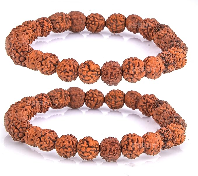 5 mukhi rudraksha bracelet 10mm for men women rudraksha bracelet certified rudraksha beads bracelet 5-mukhi rudraksha bracelet with metal capping bracelet for men women adjustable